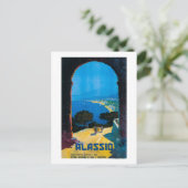 West-Italiaanse Riviera Travel Poster Briefkaart (Staand voorkant)