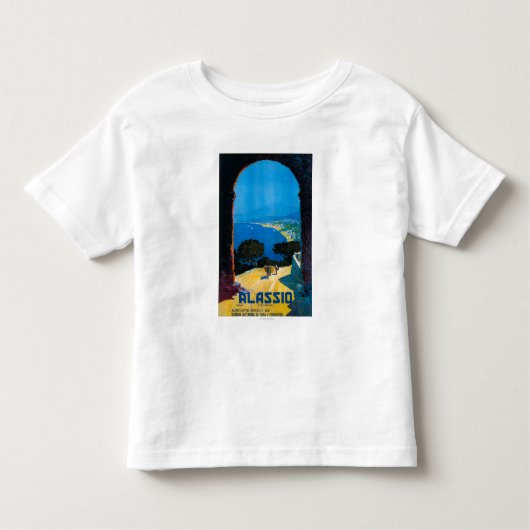 West-Italiaanse Riviera Travel Poster Kinder Shirts (Voorkant)
