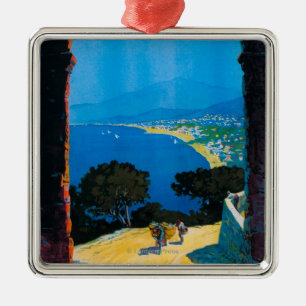 West-Italiaanse Riviera Travel Poster Metalen Ornament