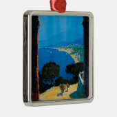 West-Italiaanse Riviera Travel Poster Metalen Ornament (Rechts)