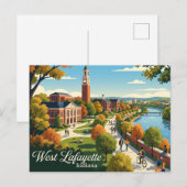 West Lafayette Indiana Briefkaart (Voorkant / Achterkant)