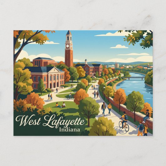West Lafayette Indiana Briefkaart (Voorkant)