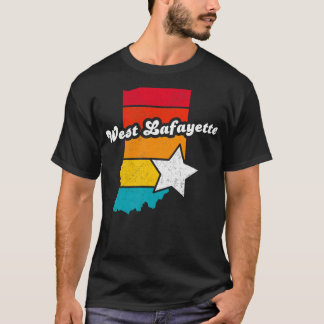 West Lafayette Indiana Vintage Gedecoreerd Souveni T-shirt