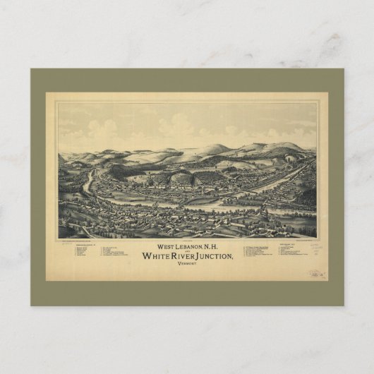West-Libanon, NH & White River Junction, VT (1889) Briefkaart (Voorkant)