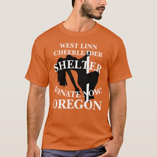 WEST LINN CHEERLEADER SHELTER DONEER NU OREGON T-SHIRT (Voorkant)