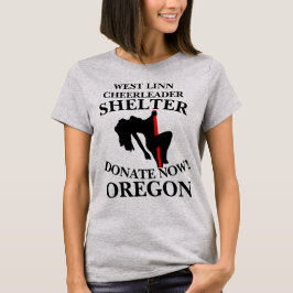 WEST LINN CHEERLEADER SHELTER DONEER NU OREGON T-SHIRT