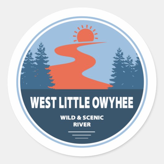 West Little Owyhee Wild and Schilderachtig River O Ronde Sticker (Voorkant)