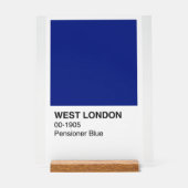 West London Pensioner Blauw - Witte achtergrond Acryl Bord (Voorkant)