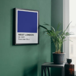 West London Pensioner Blauw - Witte grens Perfect Poster