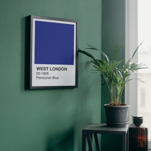 West London Pensioner Blauw - Witte grens Perfect Poster