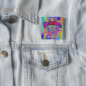 West Los Angeles Kosmische Eenheidsknop Vierkante Button 5,1 Cm (In situ)