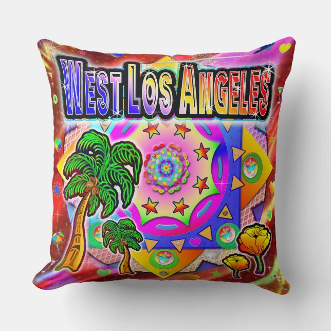 West Los Angeles Tropische Vrienden Pillow Kussen (Voorkant)