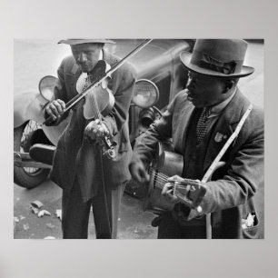 West Memphis Street Musicians, 1935. Oude foto Poster