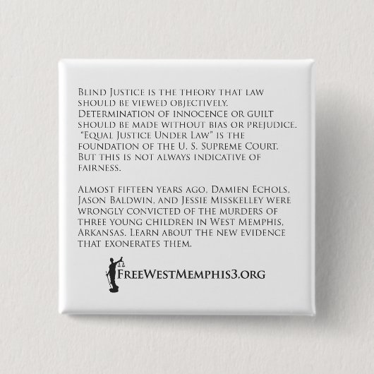 West Memphis Three (ATA-ontwerp) BUTTON (Voorkant)