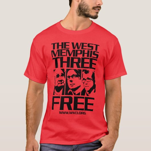 West Memphis Three. Vrij. Donker T-shirt (Voorkant)