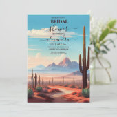 West-Mexicaanse Cactus Woestijn Bruidsdouche Kaart (Staand voorkant)