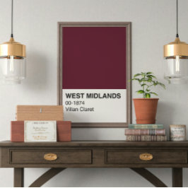 West Midlands Villan Claret - Volledige breedte Perfect Poster