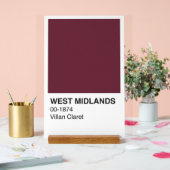 West Midlands Villan Claret - Witte achtergrond Acryl Bord (Huwelijk)