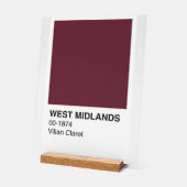 West Midlands Villan Claret - Witte achtergrond Acryl Bord (Hoek)