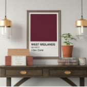 West Midlands Villan Claret - Witte grens Perfect Poster