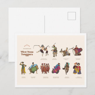 West Nusa Tenggara Indonesia Travel Briefkaart