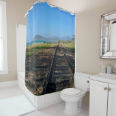 West Oahu Hawaii Mountains and Railroad Douchegordijn (In situ)