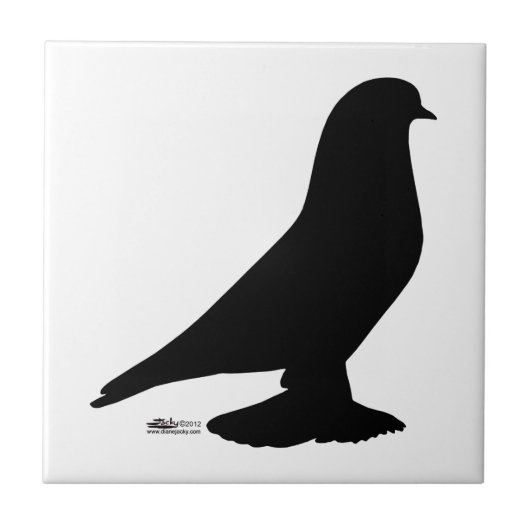 West of England Pigeon Silhouette Tegeltje (Voorkant)