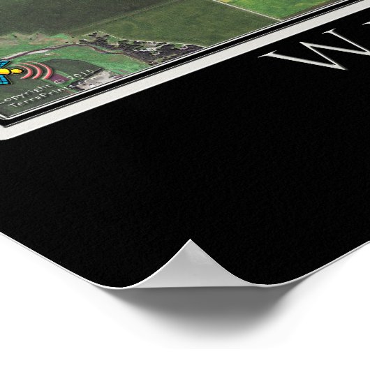 West-Okoboji Lake Iowa Satellite Poster Map (Hoek)