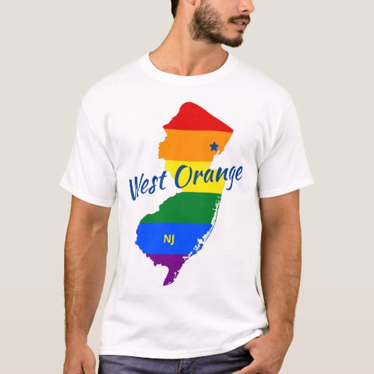 West Oranje NJ Gay T-shirt (Voorkant)