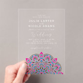 West Pacific Variant Ovaal Classic Mandala Huwelij Acryl Uitnodigingen (Insitu (Draagbaar))