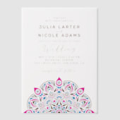 West Pacific Variant Ovaal Classic Mandala Huwelij Vellum Uitnodigingen (Voorkant)