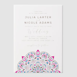 West Pacific Variant Ovaal Classic Mandala Huwelij Vellum Uitnodigingen