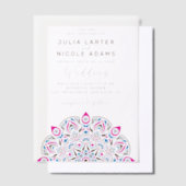 West Pacific Variant Ovaal Classic Mandala Huwelij Vellum Uitnodigingen (Offset)