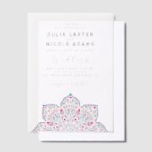 West Pacific Variant Ovaal Classic Mandala Huwelij Vellum Uitnodigingen (Offset)