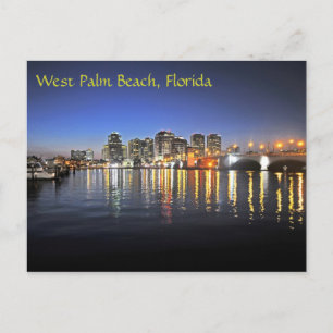 West Palm Beach bij schemering Briefkaart