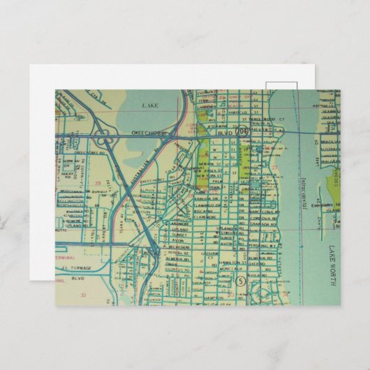 West Palm Beach, FL  kaart (Voorkant / Achterkant)