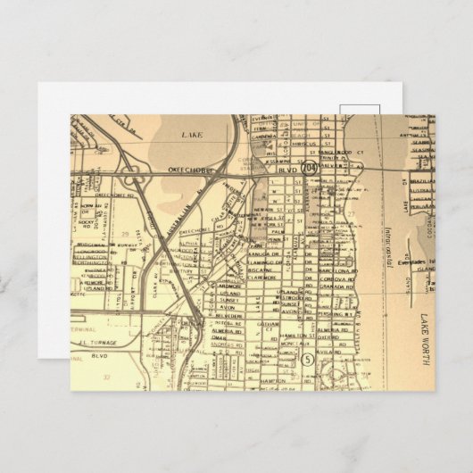 West Palm Beach, FL  kaart (Voorkant / Achterkant)