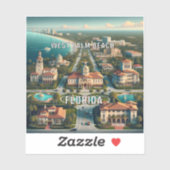 West Palm Beach Florida 3 inch Vinyl Sticker (Vel)