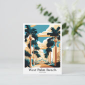 West Palm Beach Florida Art Travel Illustratie Briefkaart (Staand voorkant)