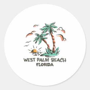 West Palm Beach-Florida-Colorful Sunset Ronde Sticker