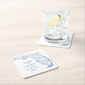 West Palm Beach Florida Kaart Elegante bruiloft Kartonnen Onderzetters (Insitu)