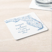 West Palm Beach Florida Kaart Elegante bruiloft Kartonnen Onderzetters (Schuin)