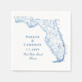 West Palm Beach Florida Kaart Elegante bruiloft Servet (Voorkant)
