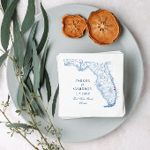 West Palm Beach Florida Kaart Elegante bruiloft Servet