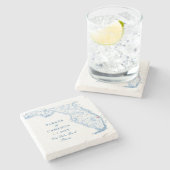 West Palm Beach Florida Kaart Elegante bruiloft Stenen Onderzetter (Zijkant)