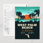 West Palm Beach Florida Retro Sunset Souvenirs Briefkaart (Voorkant / Achterkant)