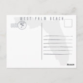 West Palm Beach Florida Retro Sunset Souvenirs Briefkaart (Achterkant)