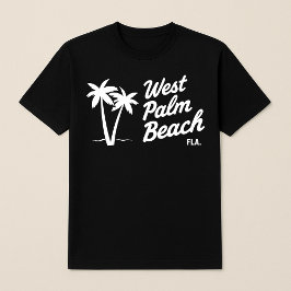 West Palm Beach Florida Tropisch Schrift Minimalis T-shirt