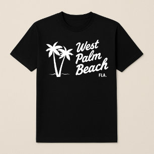West Palm Beach Florida Tropisch Schrift Minimalis T-shirt