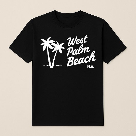 West Palm Beach Florida Tropisch Schrift Minimalis T-shirt